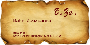 Bahr Zsuzsanna névjegykártya